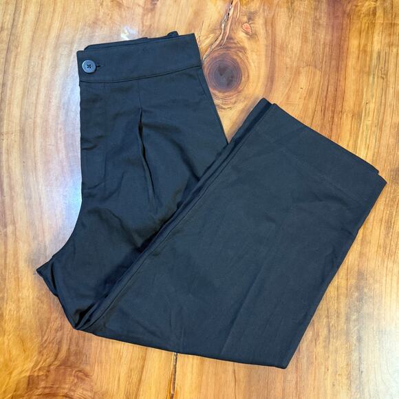 Kowtow Womens Pants Medium High Rise Button Back Wide Pleated Organic Cotton B18 - Picture 1 of 7